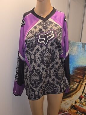 Fox Racing Purple & Black Graphic Motocross Jersey M/L